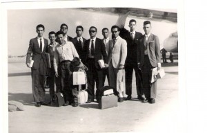 Meu grupo embarcando para Moscou 1962